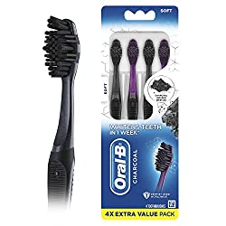 Oral-B Charcoal Toothbrush Whitening Therapy, Soft 4ct