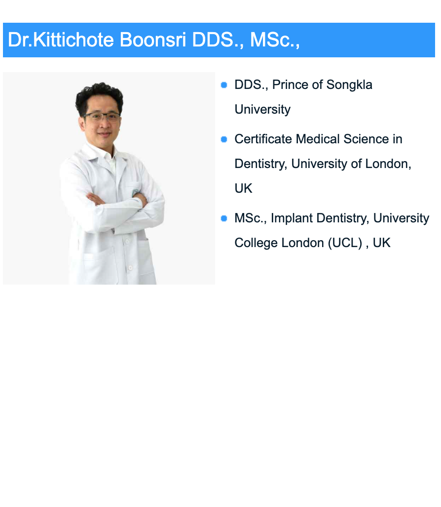 Dr.Kittichote Boonsri DDS., MSc.,