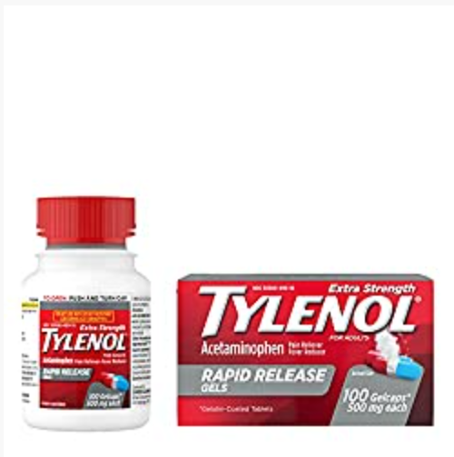 Tylenol Extra Strength Caplets with 500 mg Acetaminophen Pain Reliever Fever Reducer, 100 Count
